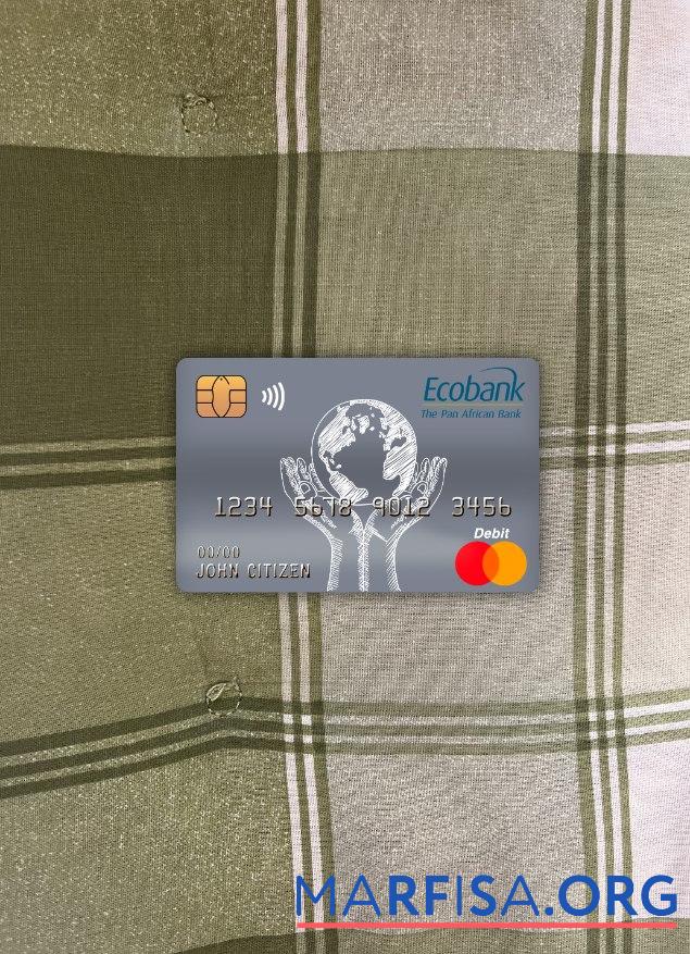 Blank Congo Ecobank bank master debit card photolook front real example